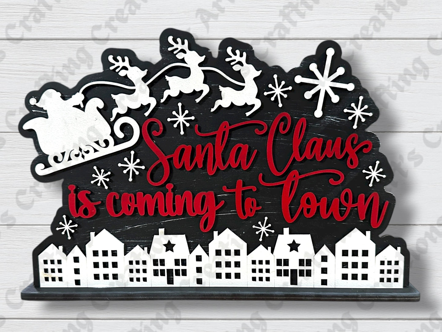 Santa Claus is coming to town shelf sitter