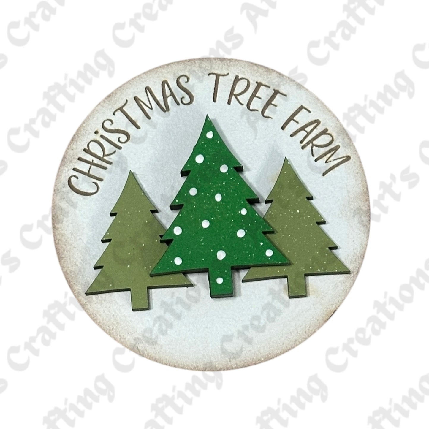 3" Round Insert Christmas Tree Farm