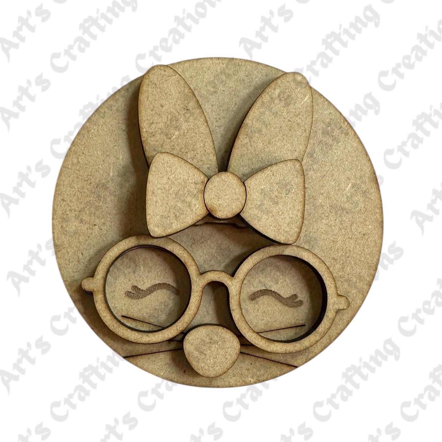 3" Round Insert Bunny Face