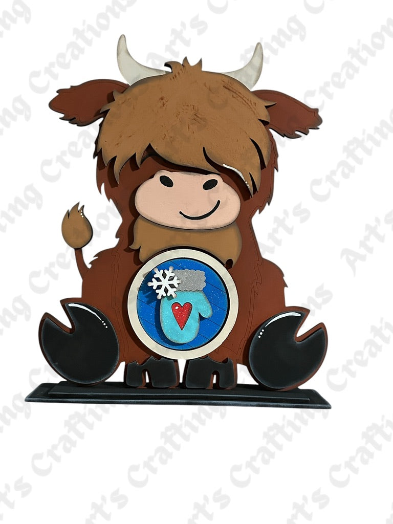3" Round Interchangeable Base - Highland Cow