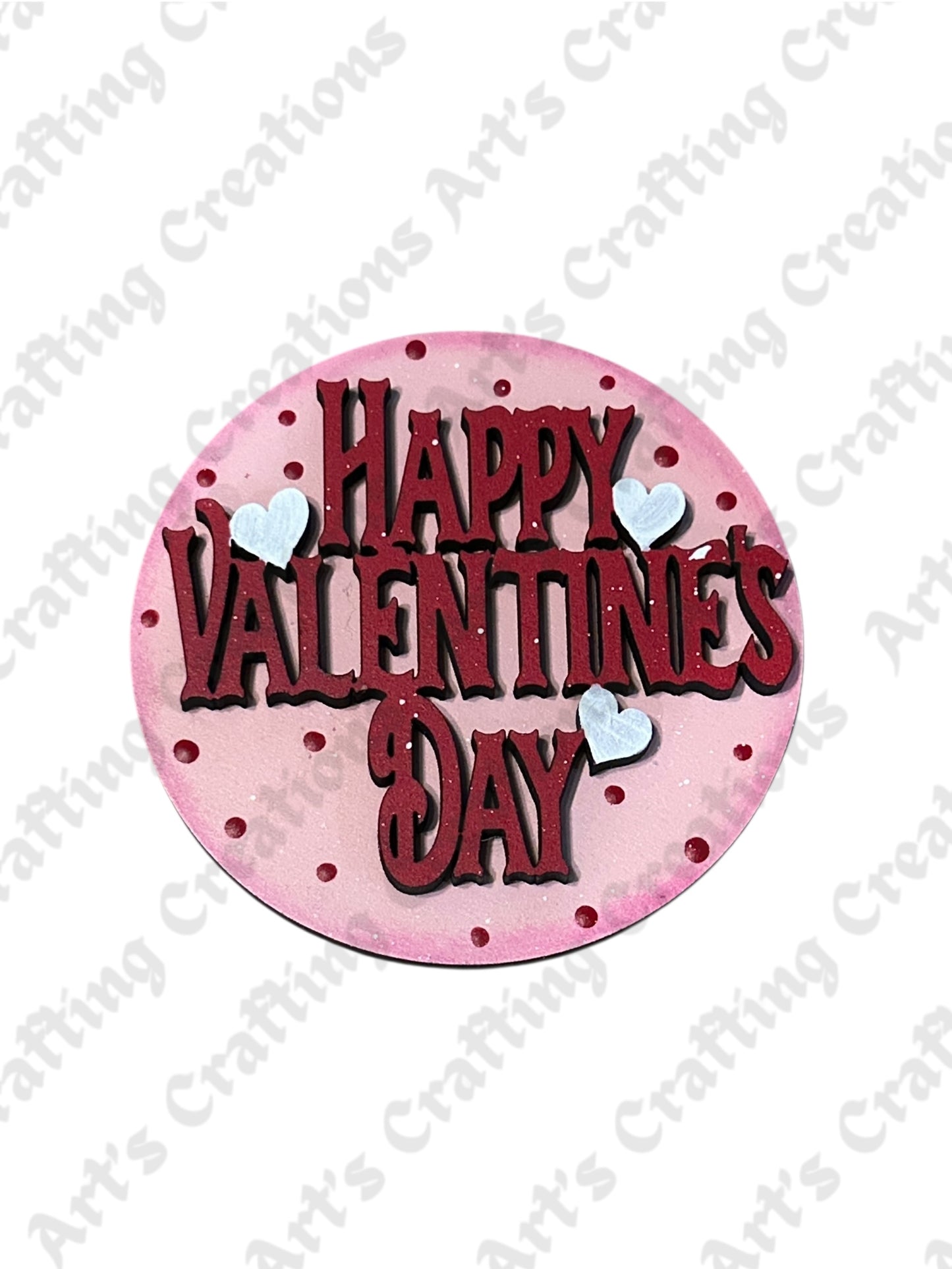 3" Round Insert Happy Valentines Day