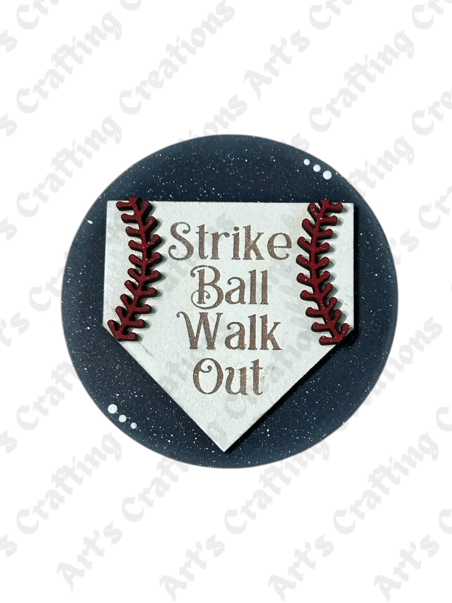 3" Round Insert Baseball Plate Strike/Ball/Walk/Out
