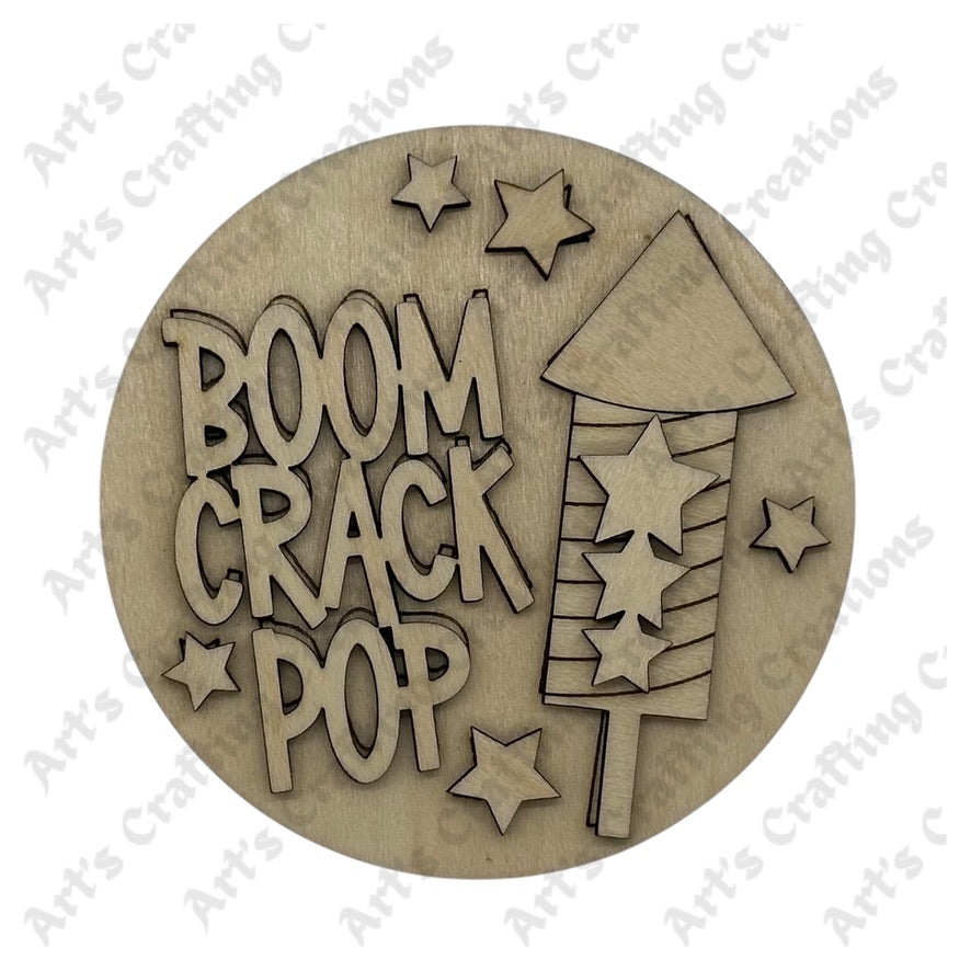 3" Round Insert - Boom Crack Pop - July