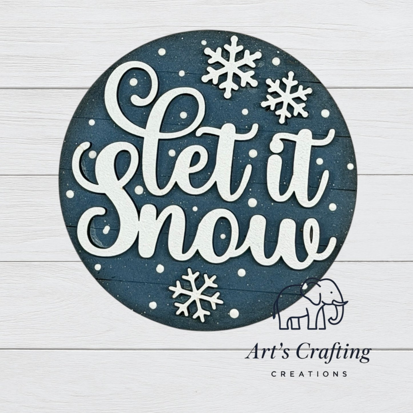 3" Round Insert - Let it Snow - January