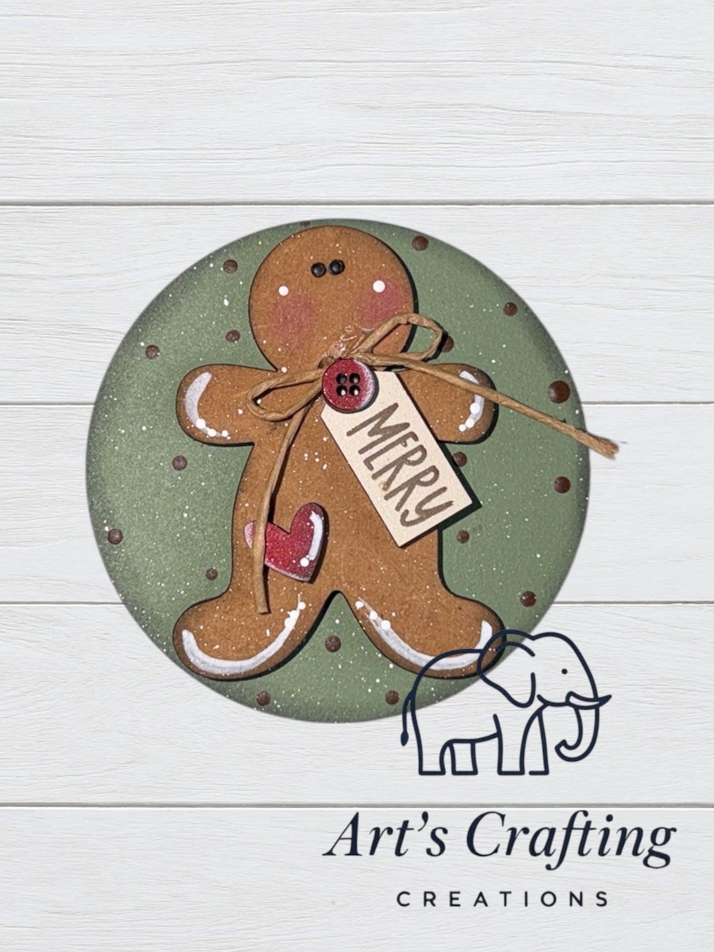3" Round Insert - Merry Gingerbread Man - December