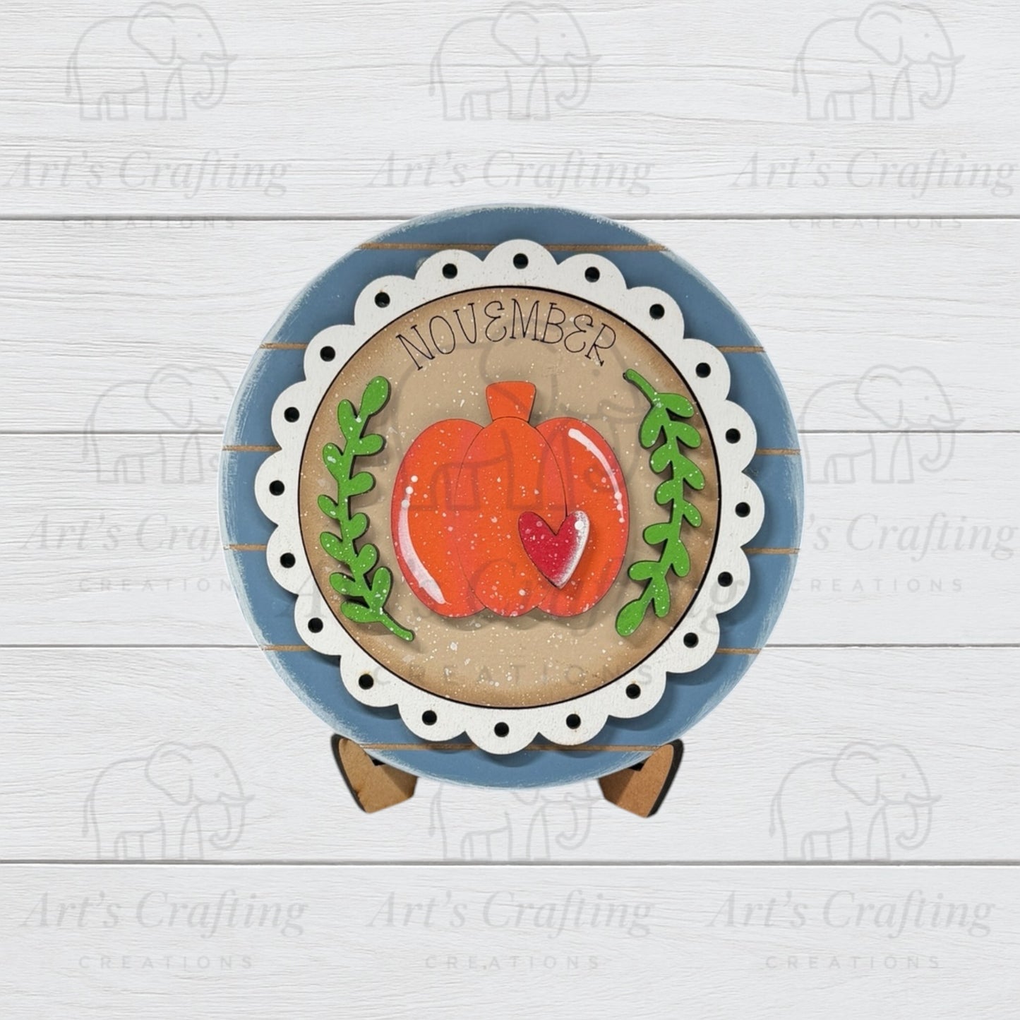 3" Round Insert - Pumpkin - November