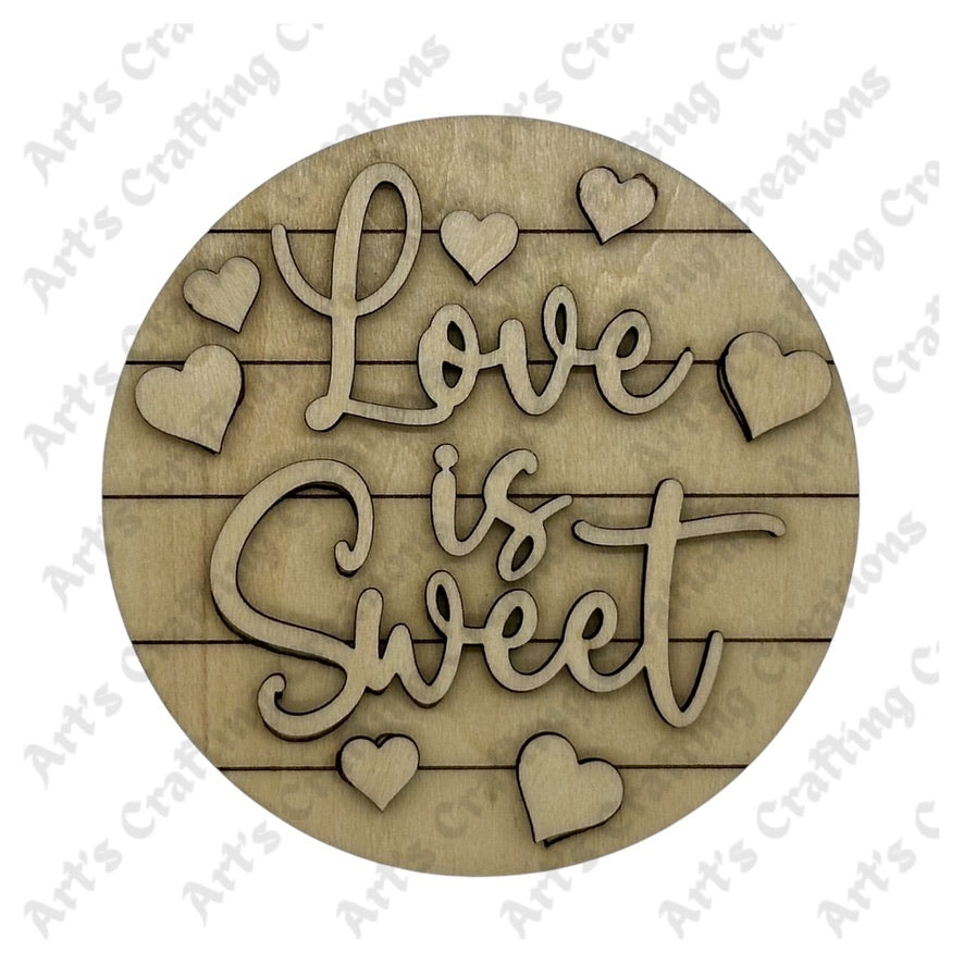 3" Round Insert - Love is Sweet - February
