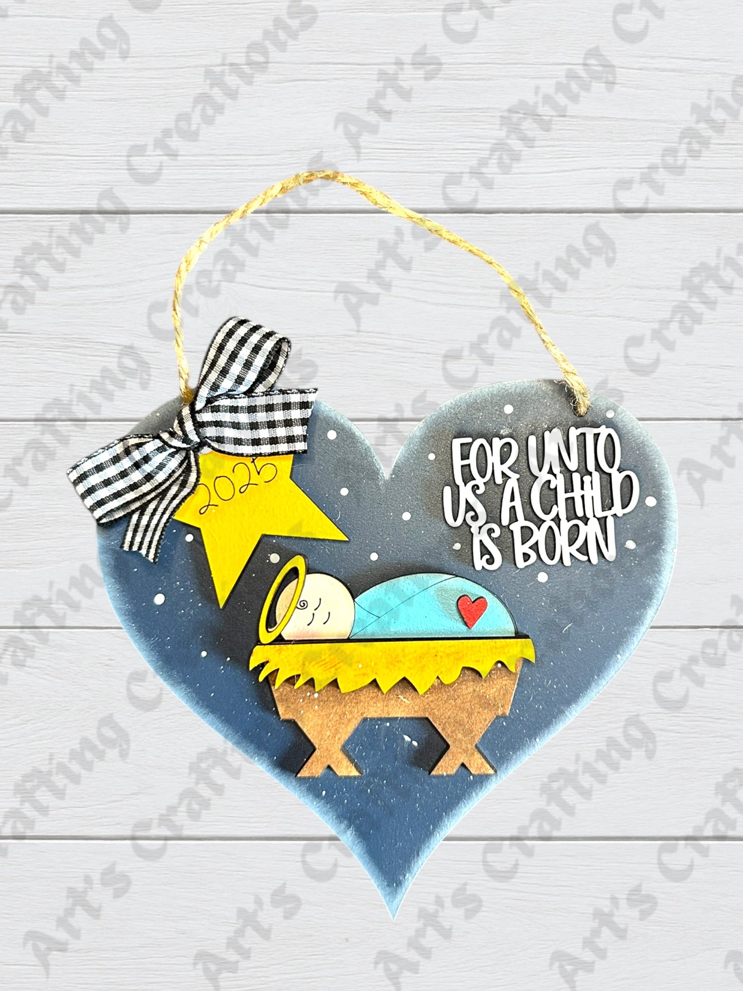 Heart - For Unto us a Child is Born Ornament