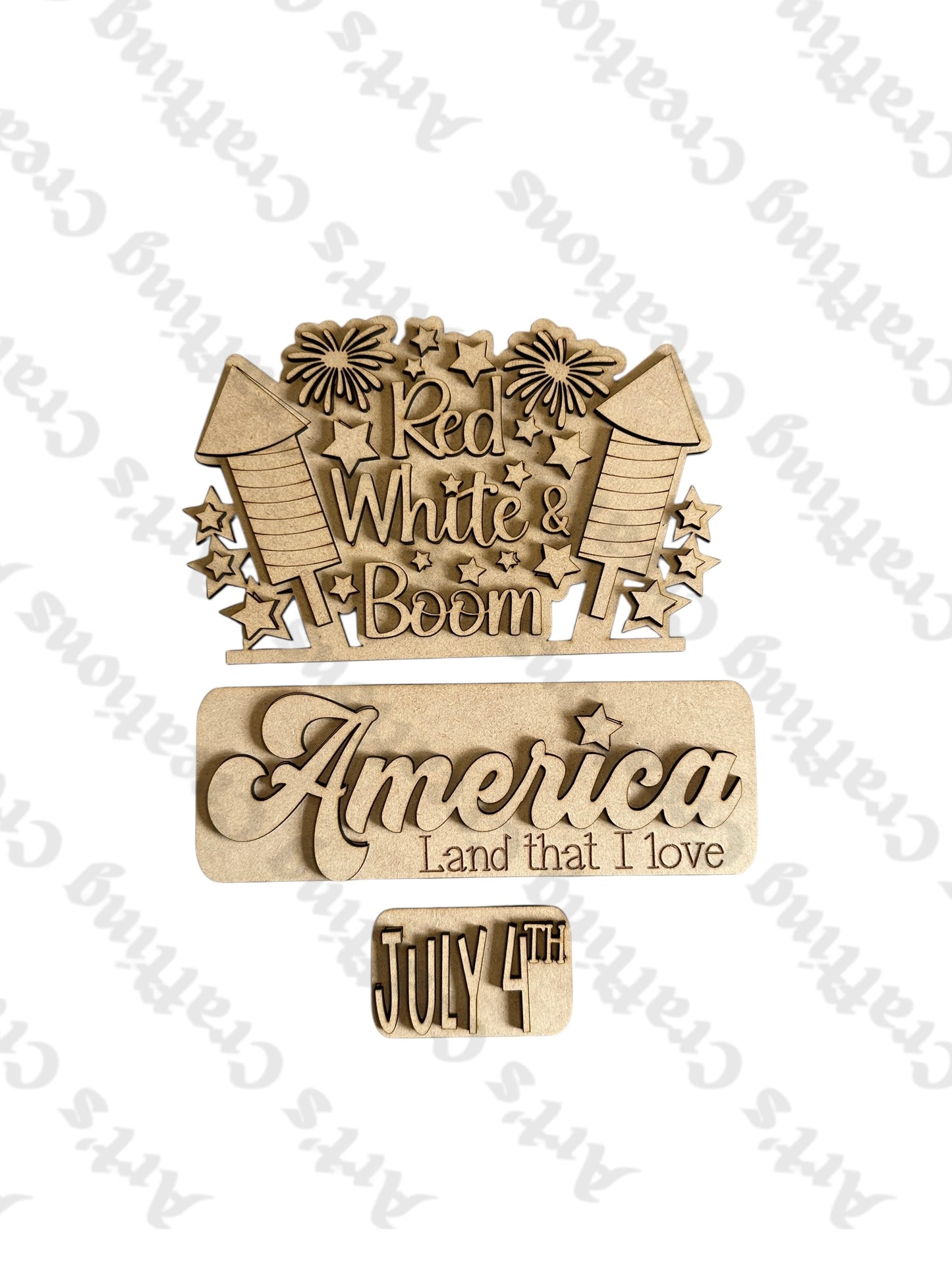 12" Interchangeable Insert - Red, White, and Boom