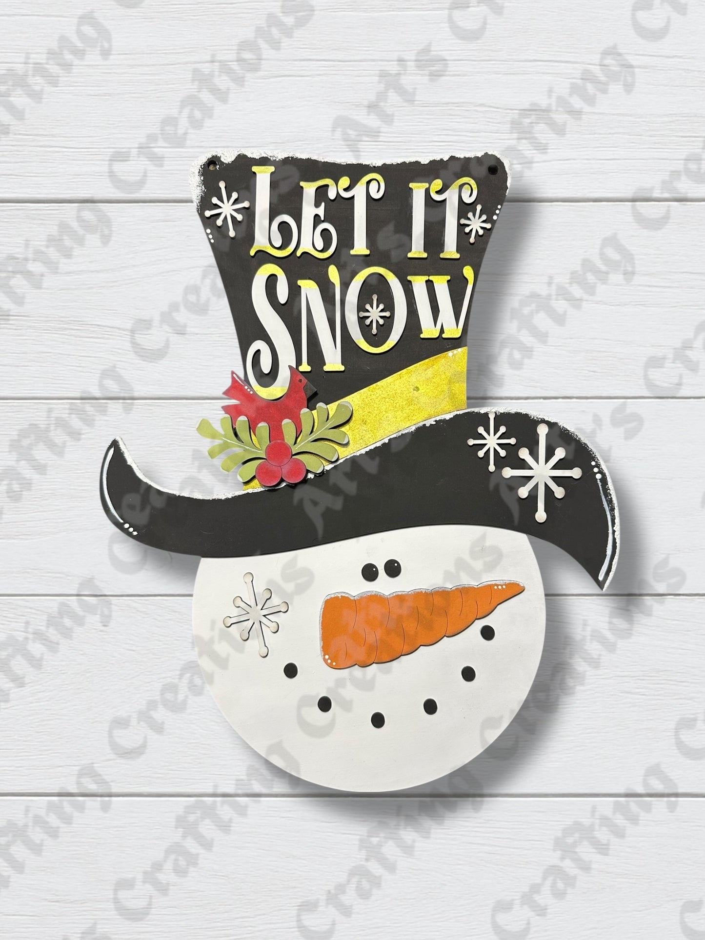Let It Snow Snowman Door Hanger