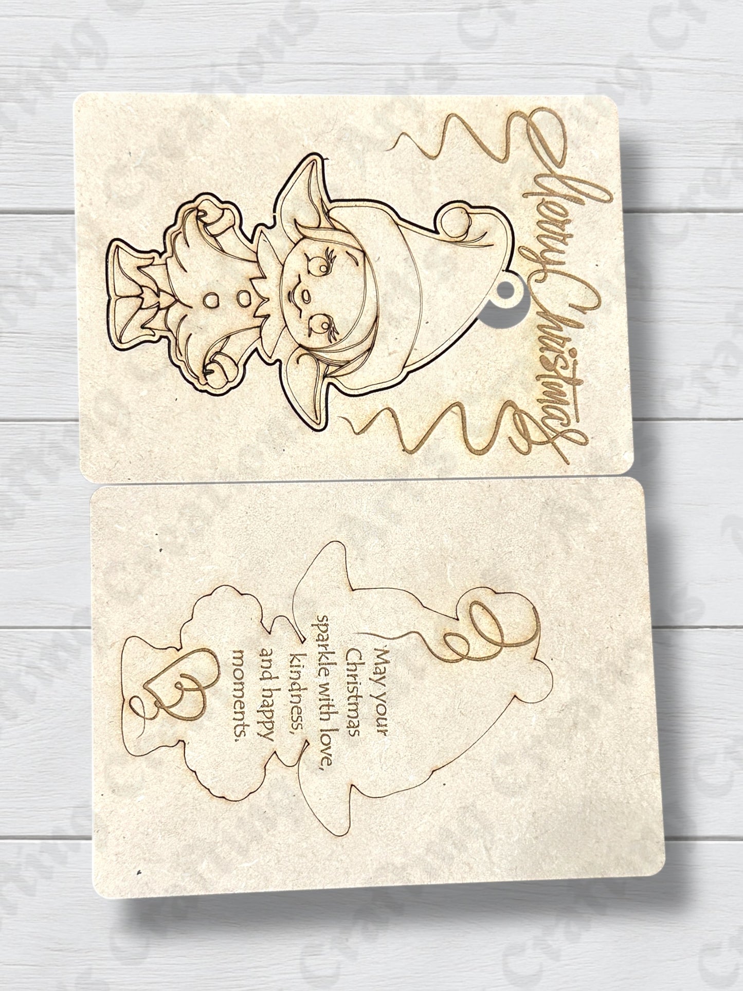 Elf Girl Greeting Card Ornament