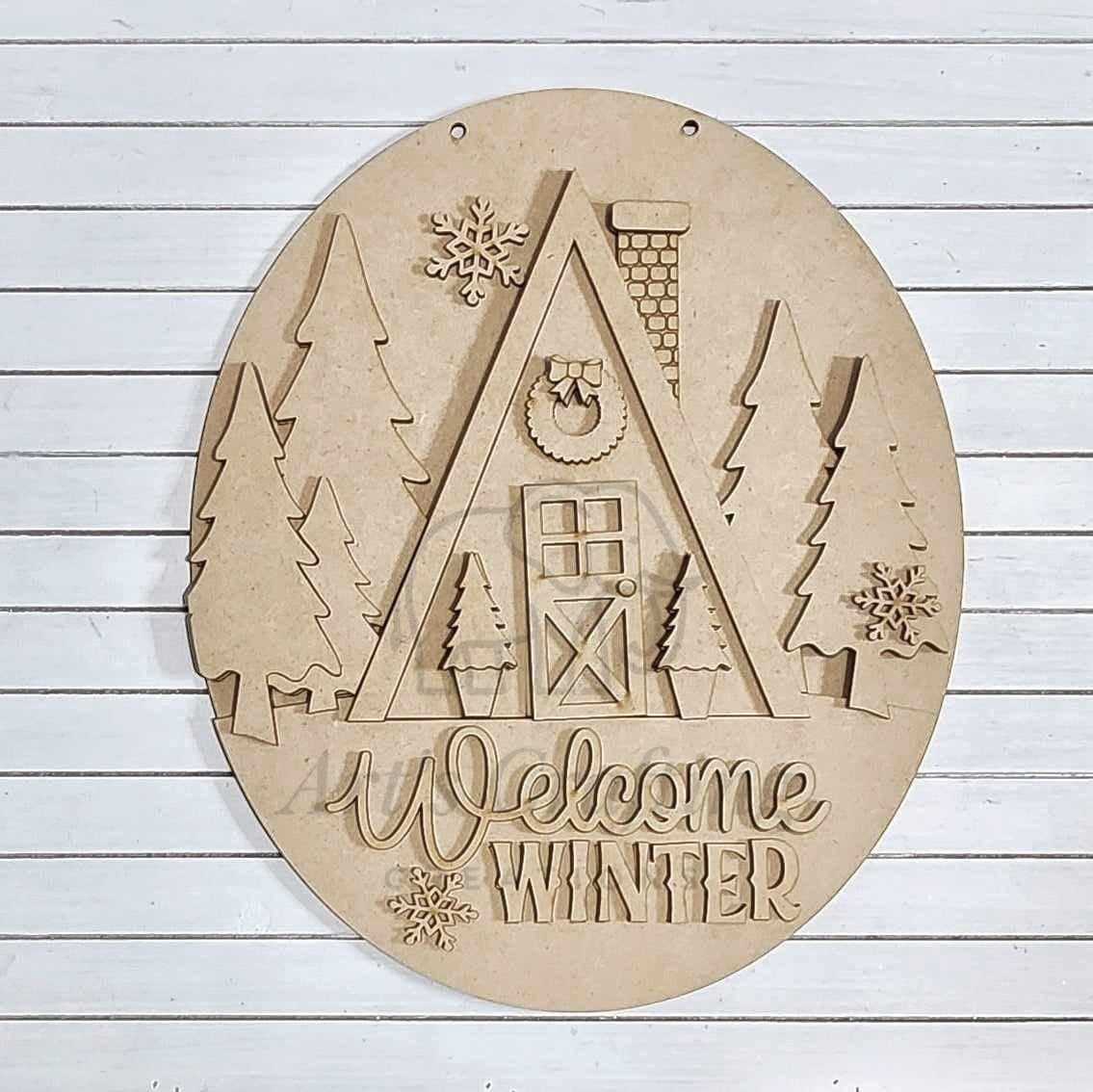 Welcome Winter Hanging Sign