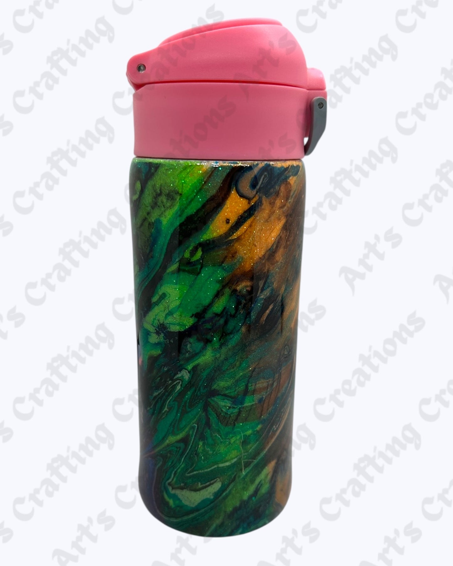 Green/Orange/Pink/Blue Hydro dipped 12 oz Kids Straw Tumbler