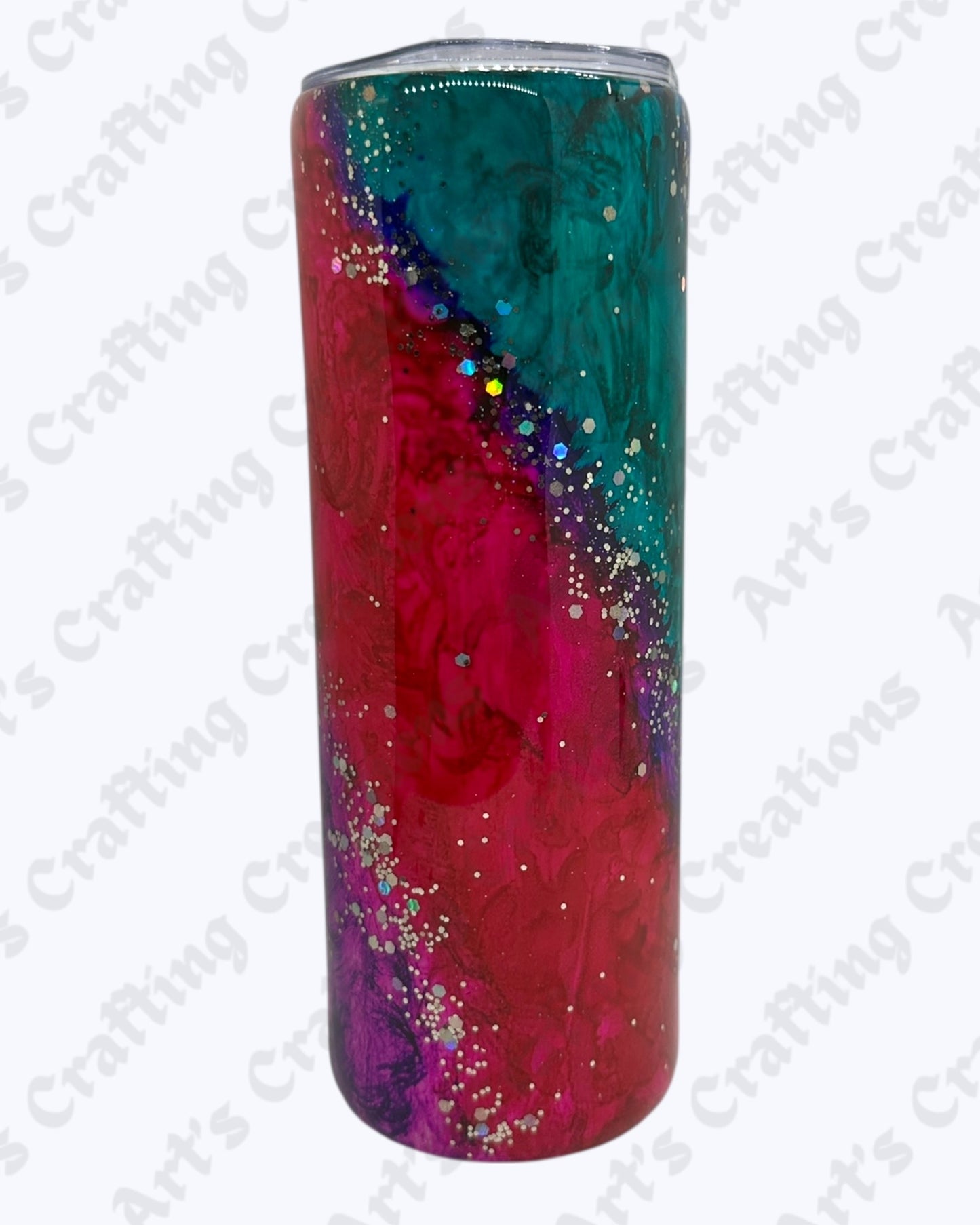 Blue/Green/Pink/Purple Ink Swirl 20 oz Tumbler