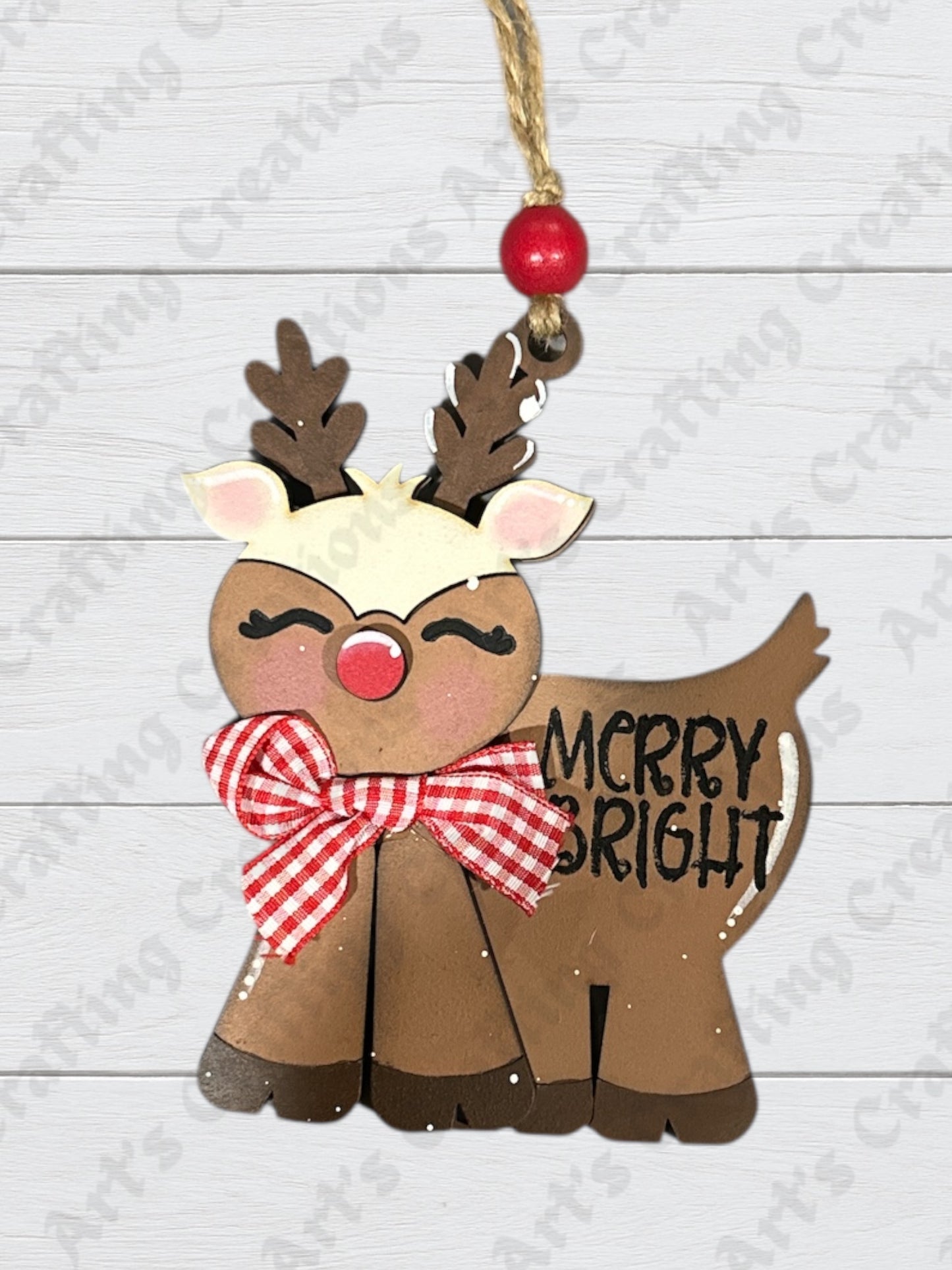 Merry & Bright Reindeer Ornament