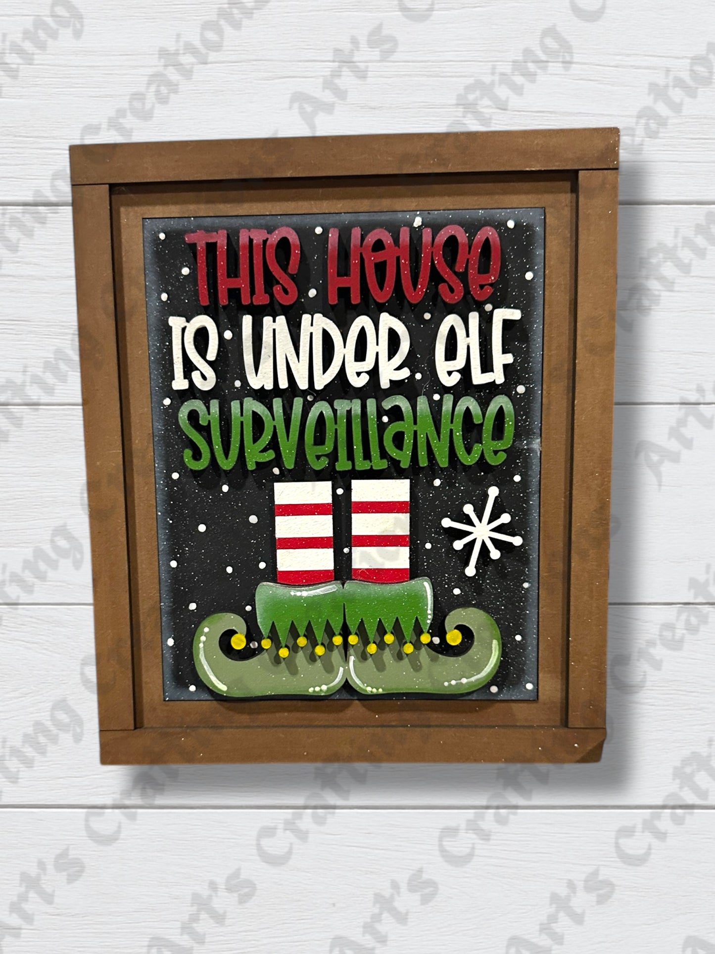 5x6 Interchangeable Insert - This house is under elf surveillance