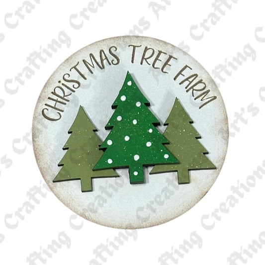 3" Round Insert - Christmas Tree Farm - December