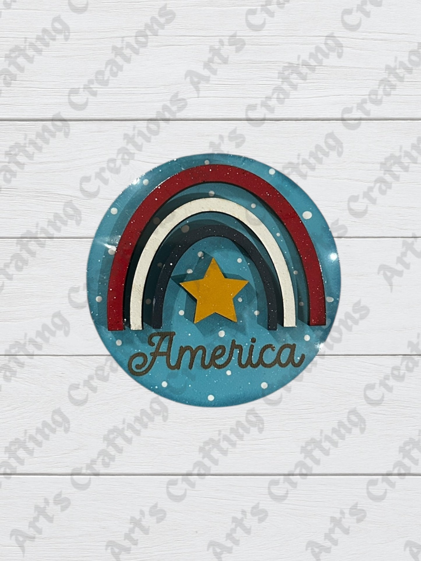 3" Round Insert - America Rainbow - July