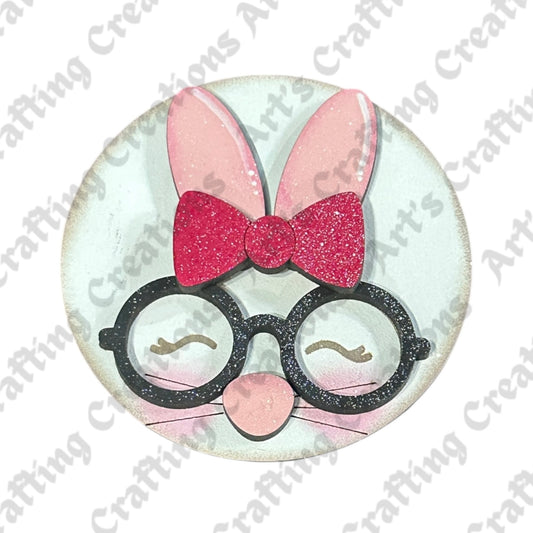 3" Round Insert - Bunny Face - April