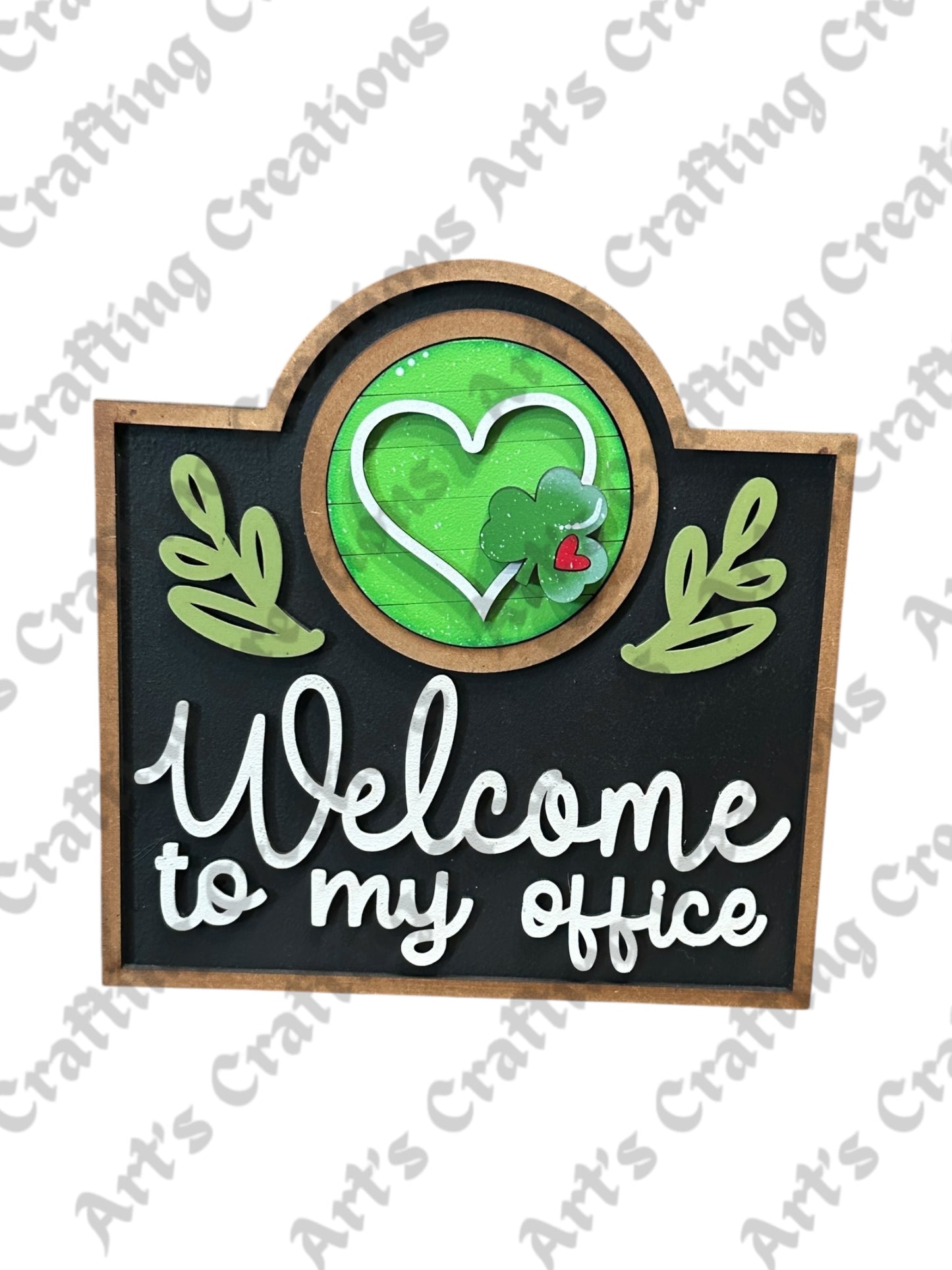3" Round Insert Heart with Shamrock