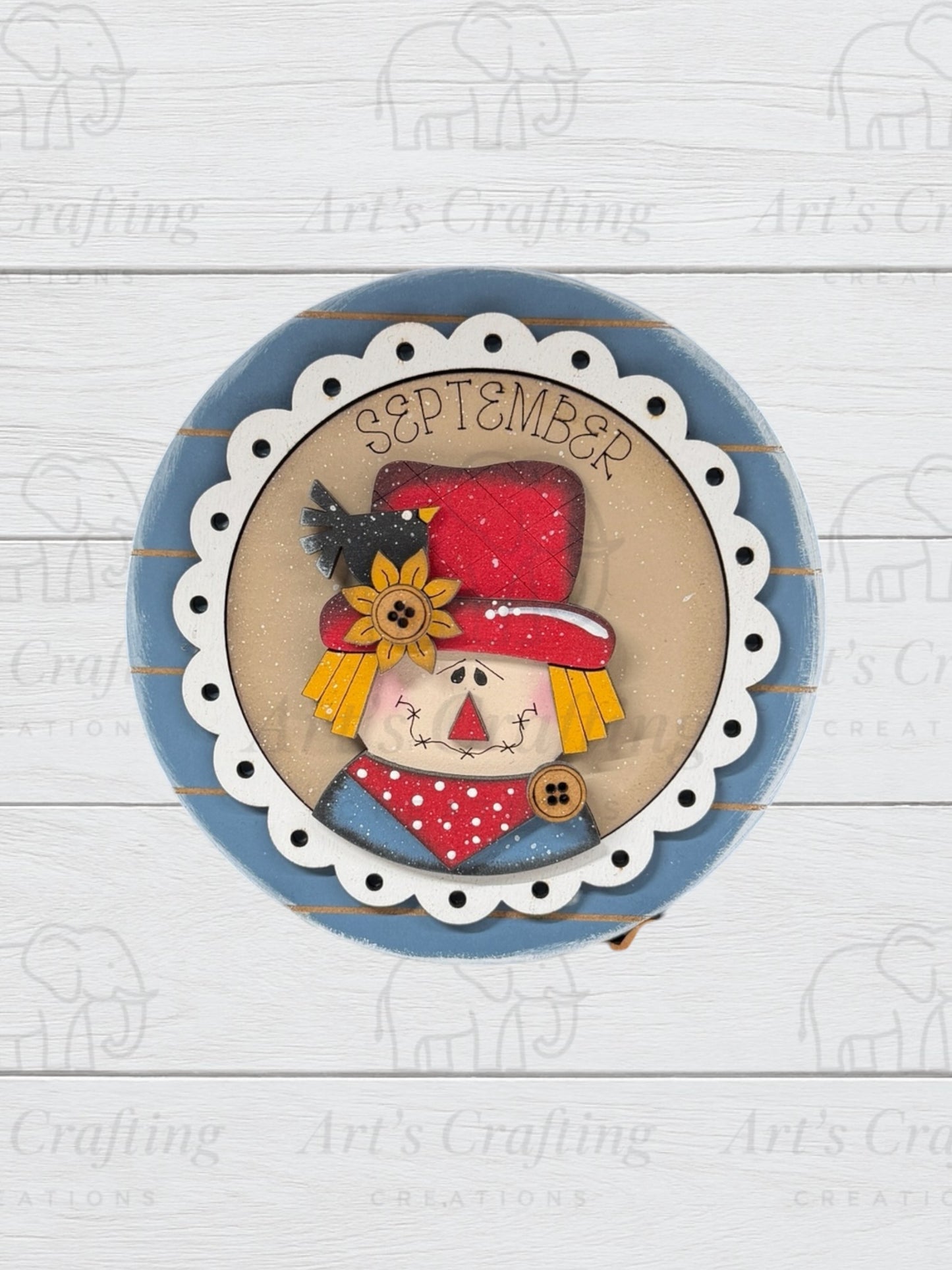 3" Round Insert - Scarecrow - September