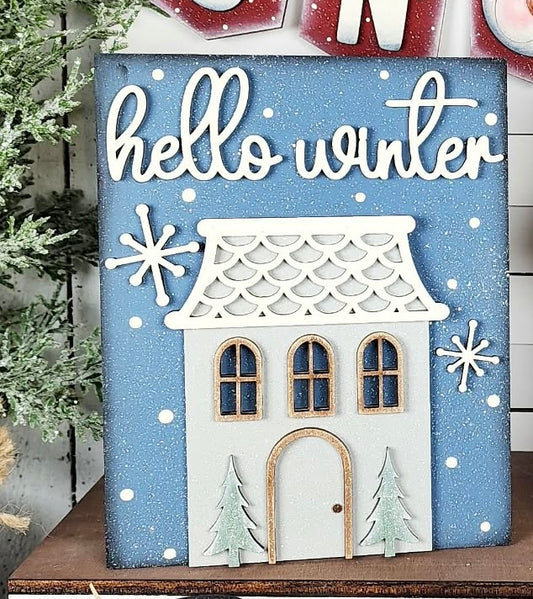 5x6 Interchangeable Insert  - Hello Winter
