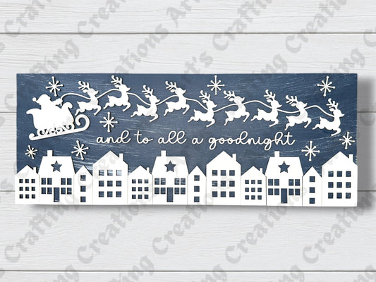 Santa “and to all a goodnight” Mantle shelf sitter