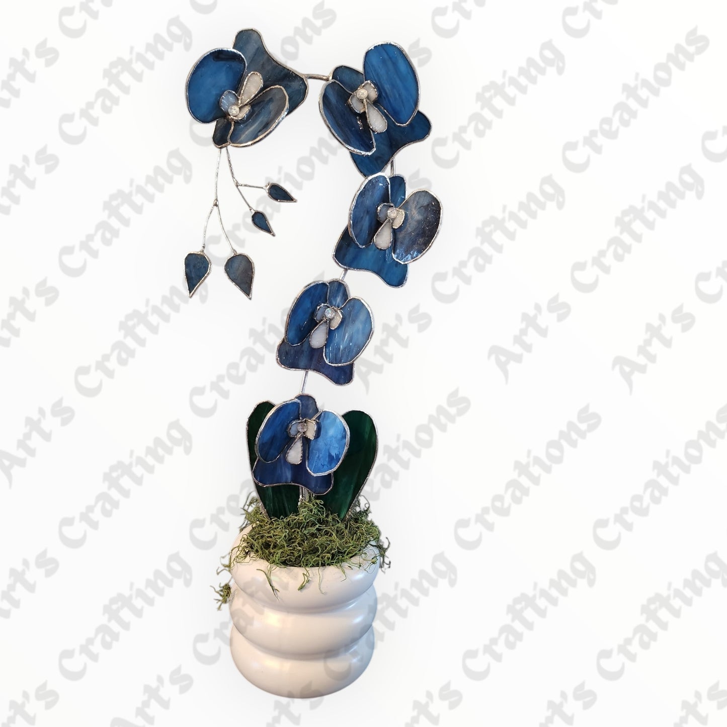 Stained Glass Orchid - Blue