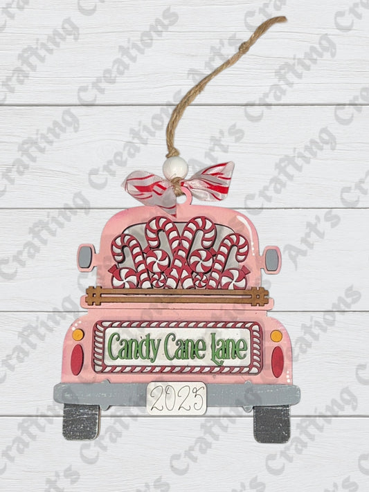 Candy Cane Lane Truck Gift Card Holder Ornament