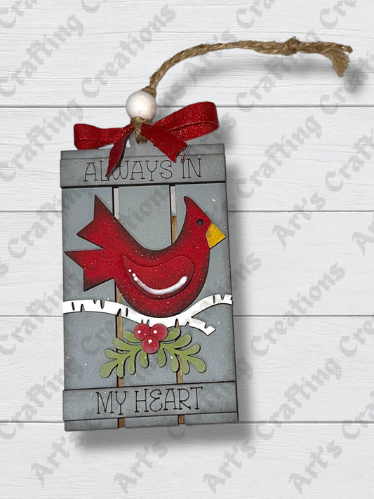 Always in my Heart Pallet Gift Card Holder Ornament