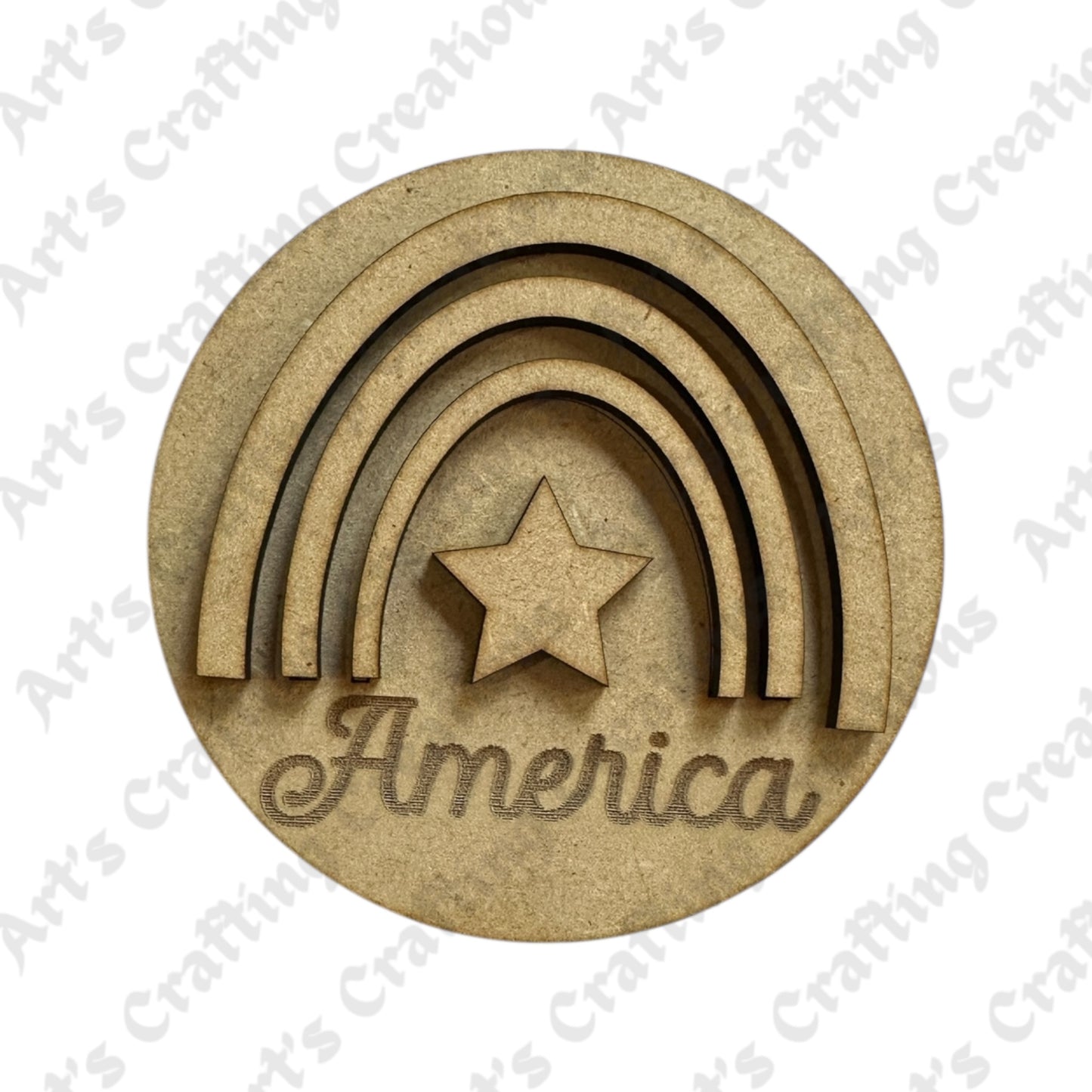 3" Round Insert - America Rainbow - July
