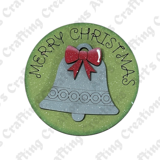 3" Round Insert - Merry Christmas Bell - December