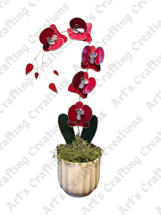 Stained Glass Orchid - Red