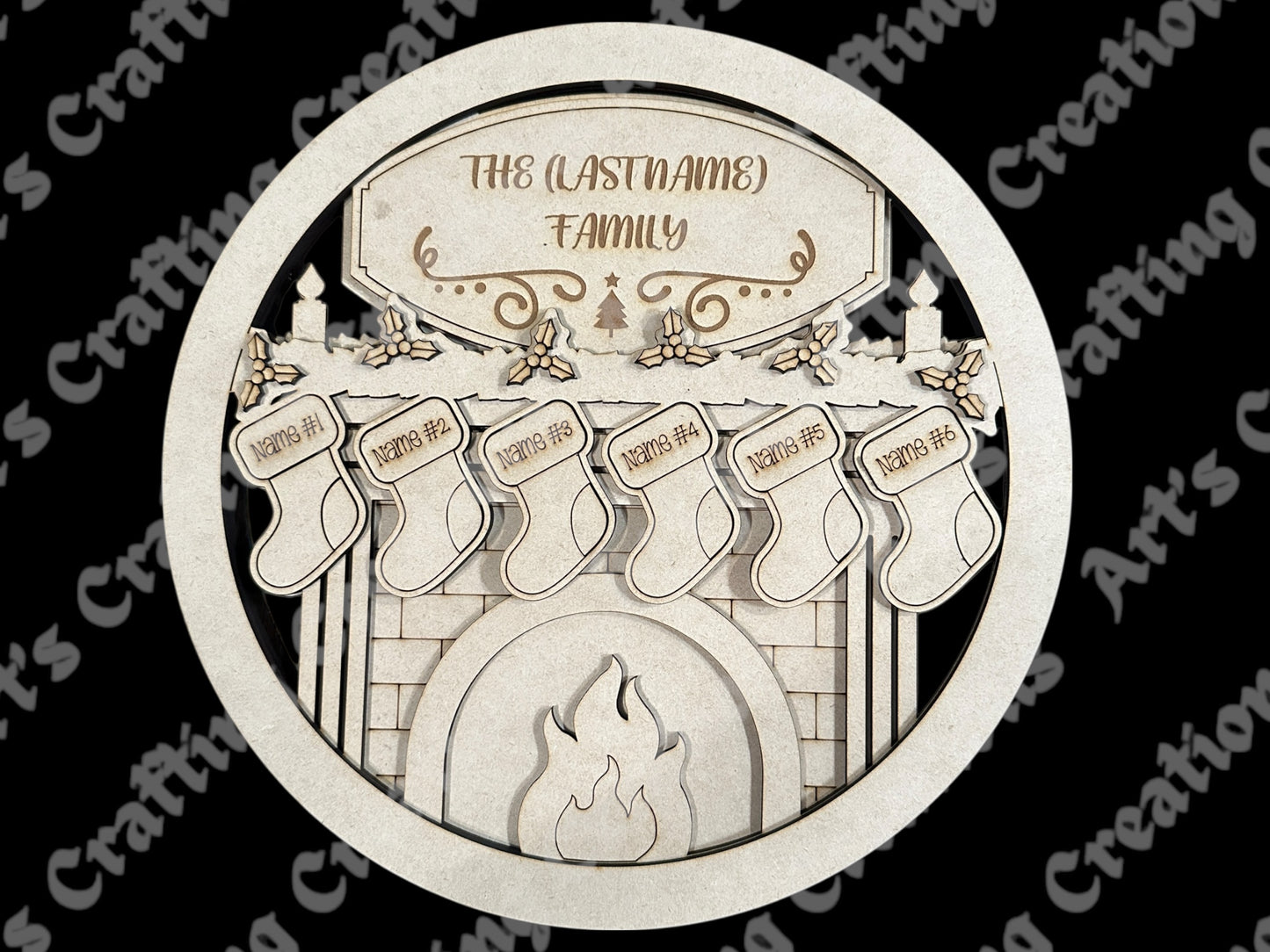 Christmas Fireplace Hanging Sign