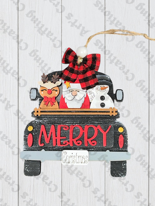 Merry Christmas Truck Gift Card Holder Ornament