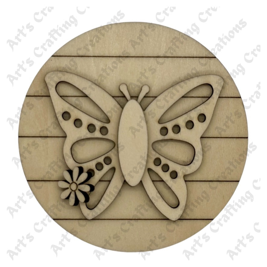 3" Round Insert - Butterfly - May
