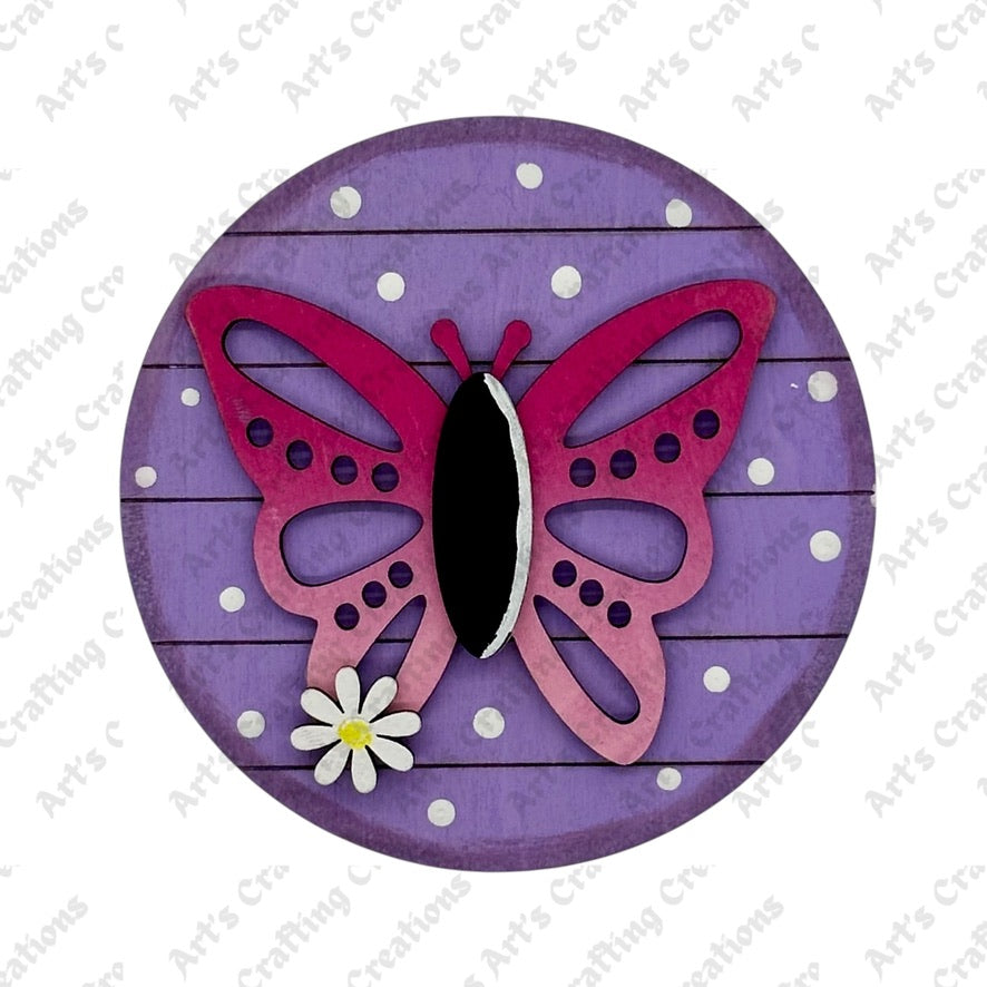 3" Round Insert - Butterfly - May
