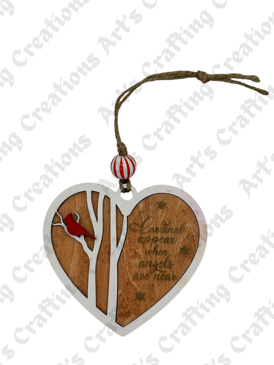 Cardinals Appear Heart Ornament