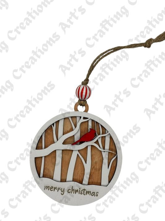 Cardinal Merry Christmas Ornament