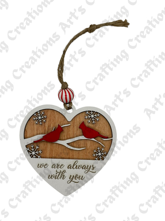 Cardinals we are always with you Heart Ornament