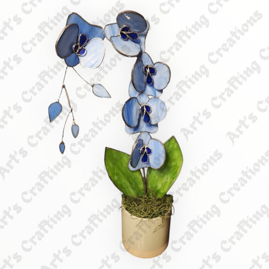 Stained Glass Orchid - Light Blue