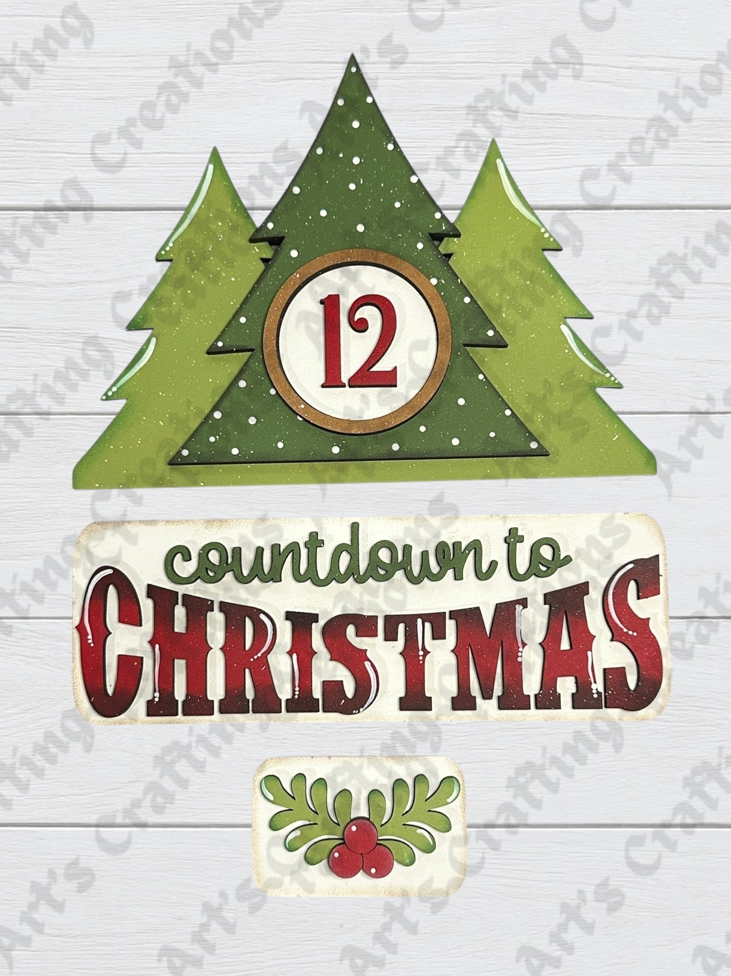 12” Interchangeable Insert - Countdown to Christmas