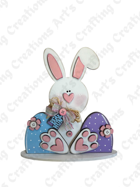 Sitting Easter Bunny with Eggs - Shelf Sitter