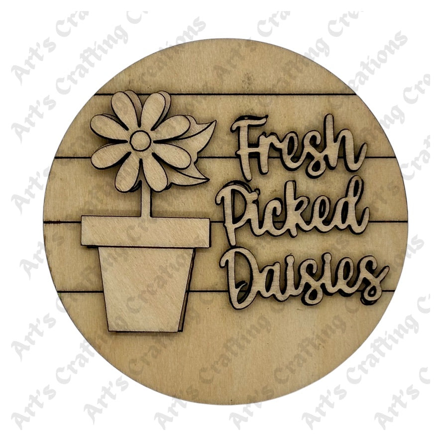 3" Round Insert Fresh Picked Daisies