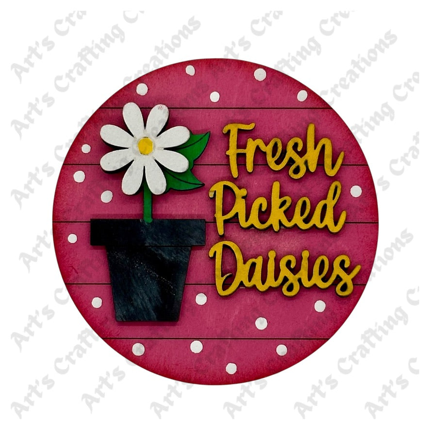 3" Round Insert Fresh Picked Daisies