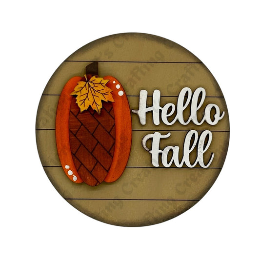 3" Round Insert - Hello Fall Stacked Pumpkin - September