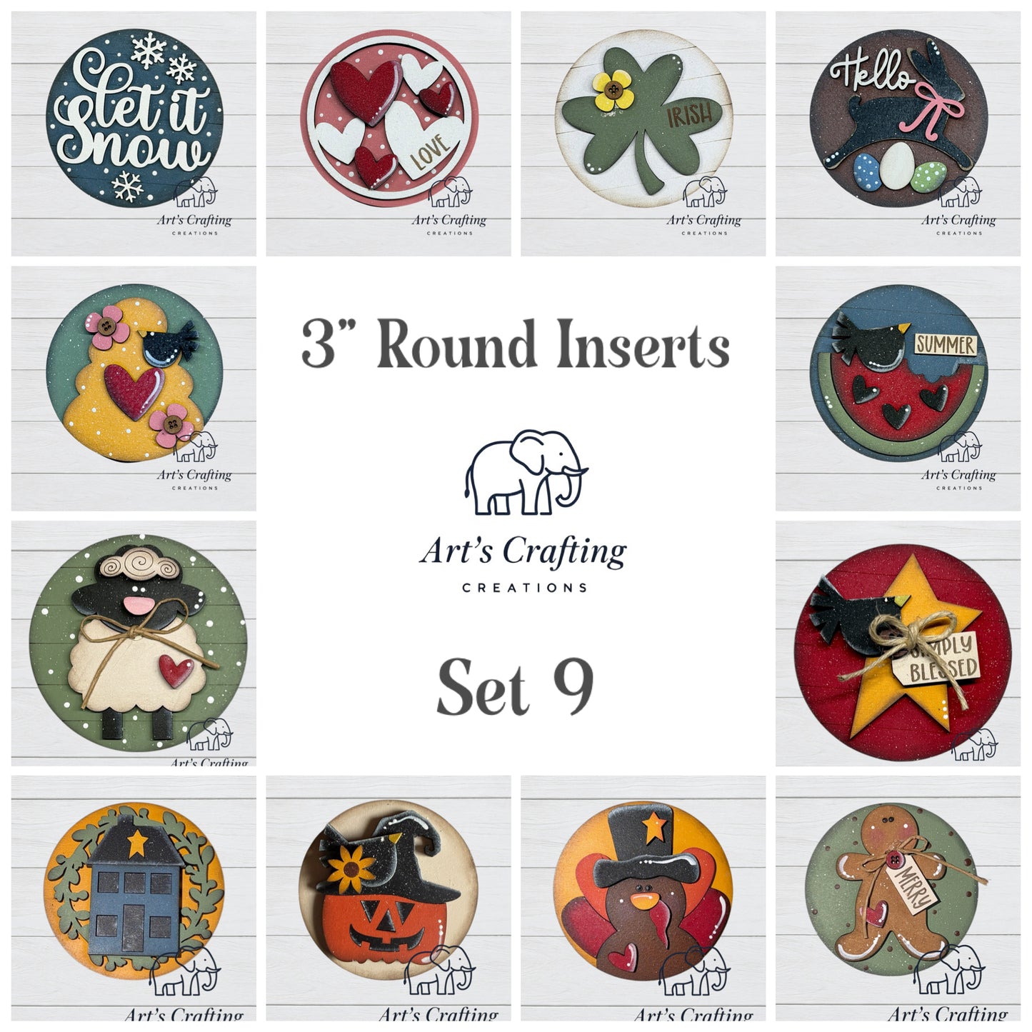 3" Round Insert - Full Sets of 12