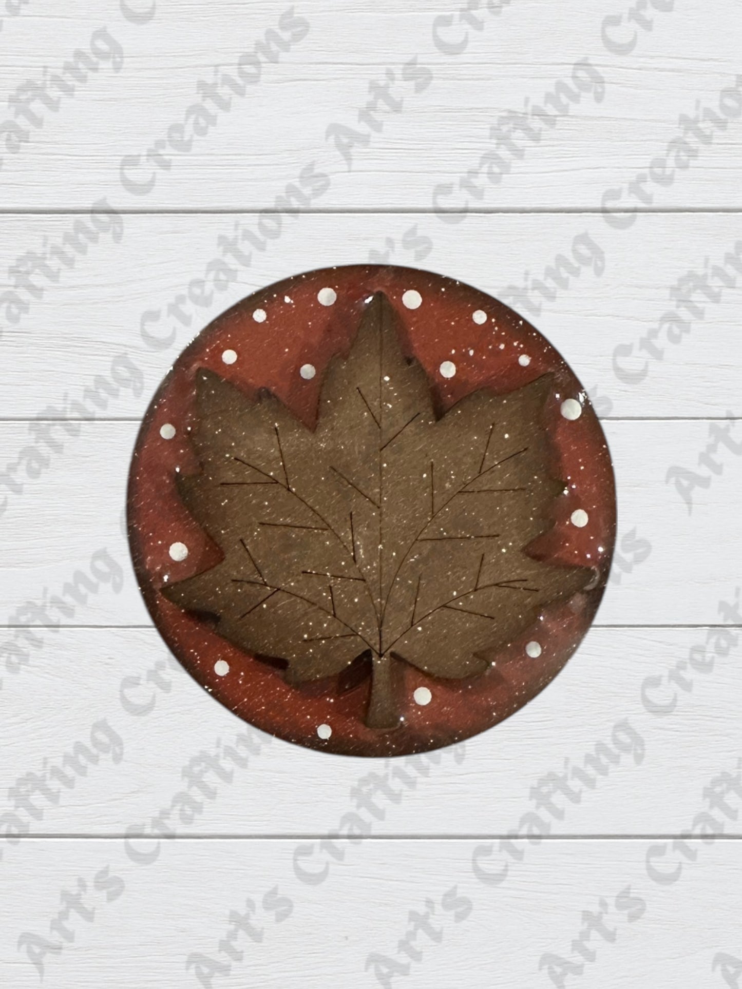 3" Round Insert - Fall Leaf September