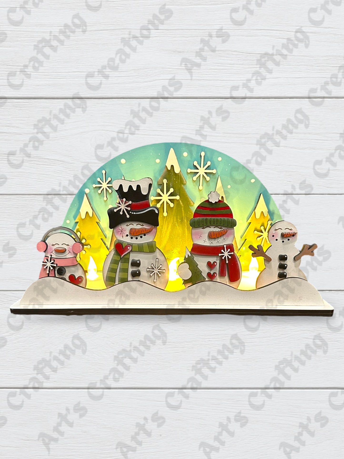 Snowman tea light mantle shelf sitter