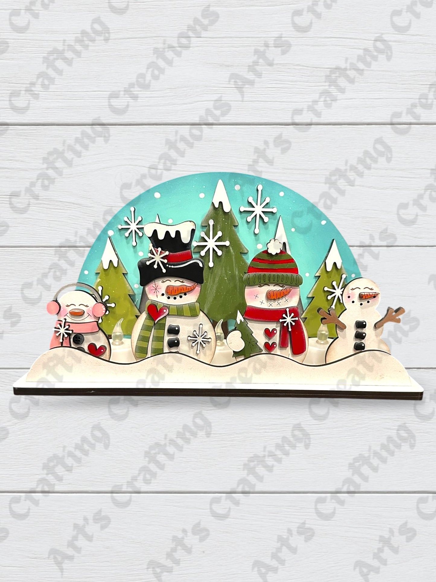 Snowman tea light mantle shelf sitter